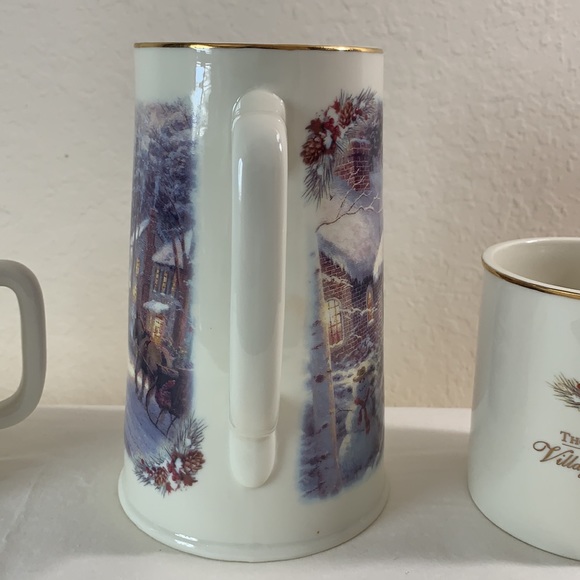 Thomas Kinkade Hallmark Pitcher and 2 coffee mugs Christmas Holiday - Picture 8 of 12